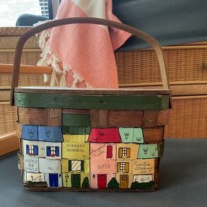 VINTAGE hand painted Audrey Anderson Cape Cod basket purse